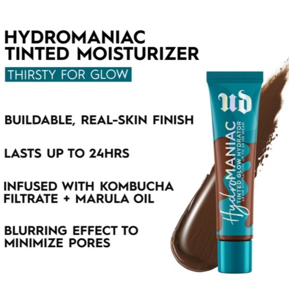 🆕 URBAN DECAY Cosmetics Hydromaniac Hydrating Dewy Foundation 90 ULTRA DEEP NIB - Picture 2 of 6